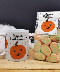 Mug Halloween Citrouilles + 10 guimauves citrouilles