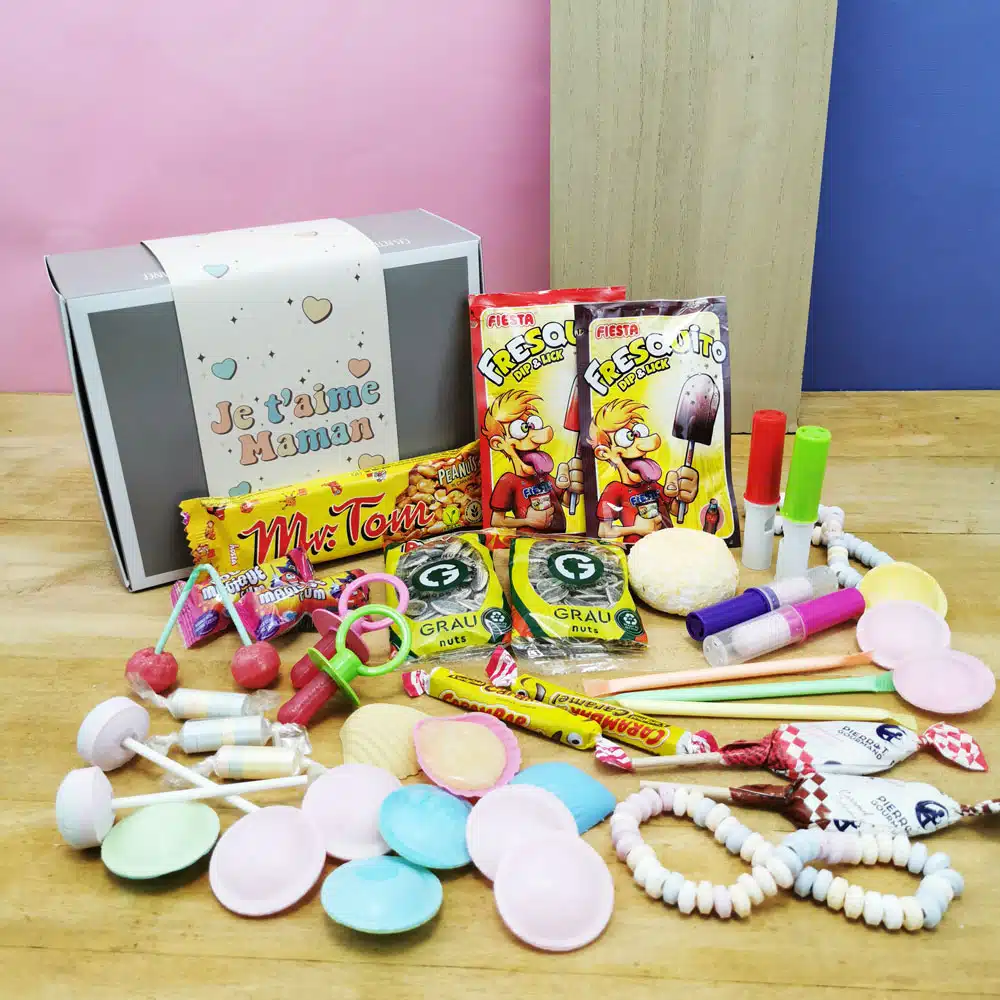 Coffret Bonbon Maman “Je t’aime Maman” : coffret bonbon rétro des années 70