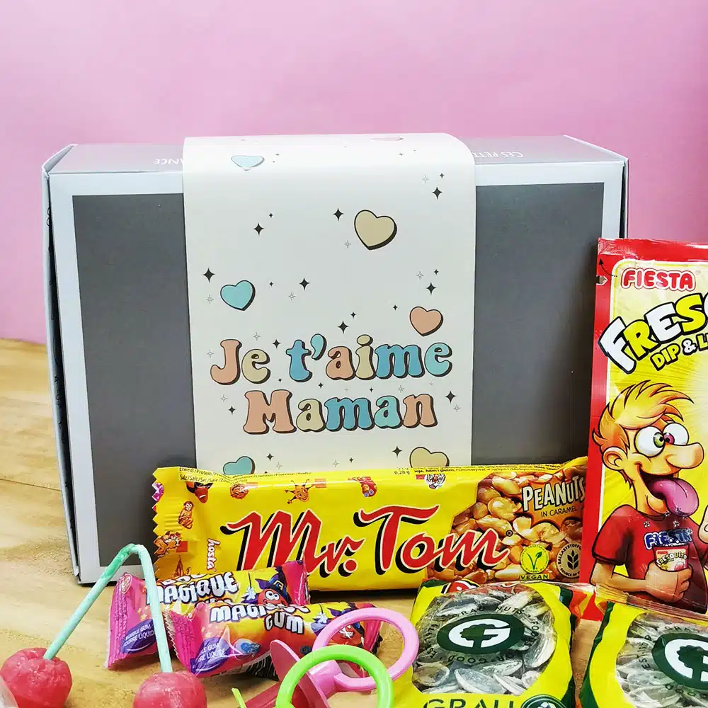 Coffret Bonbon Maman “Je t’aime Maman” : coffret bonbon rétro des années 70 – Image 2