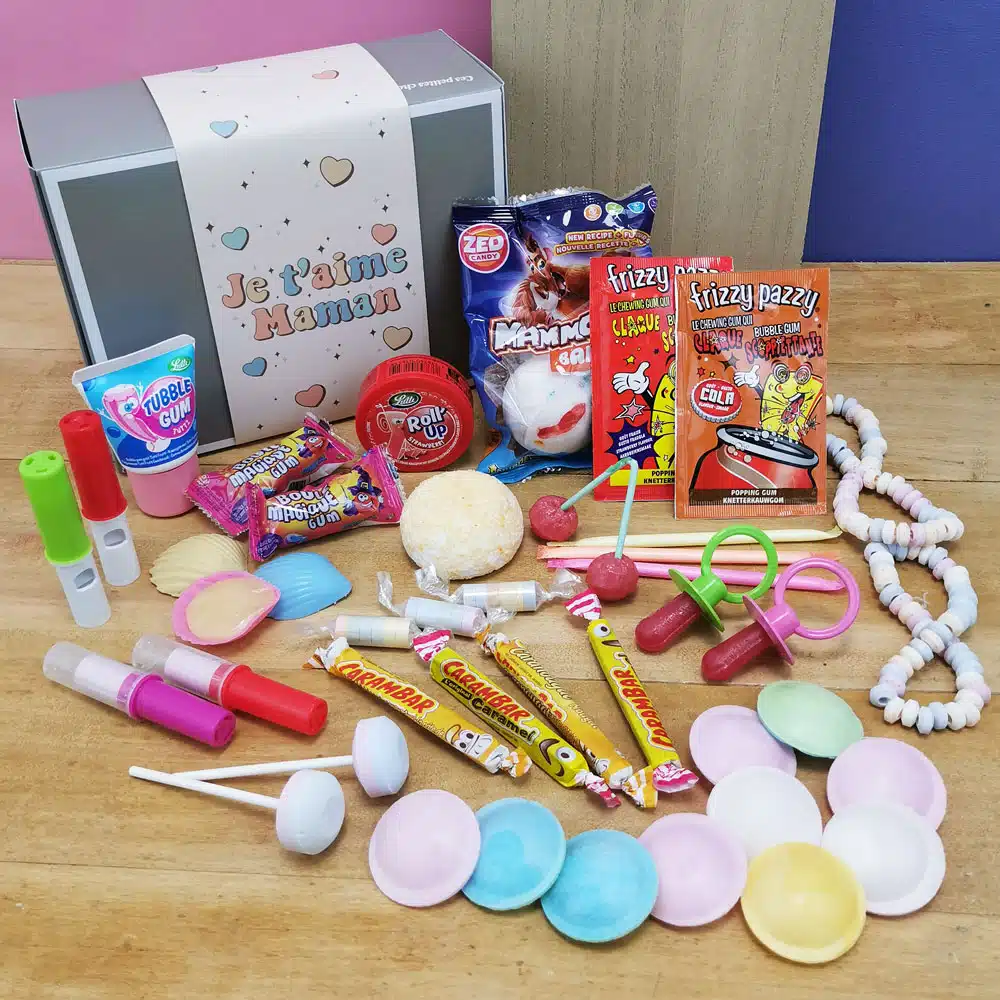 Coffret Bonbon Maman “Je t’aime Maman” : coffret bonbon rétro des années 80