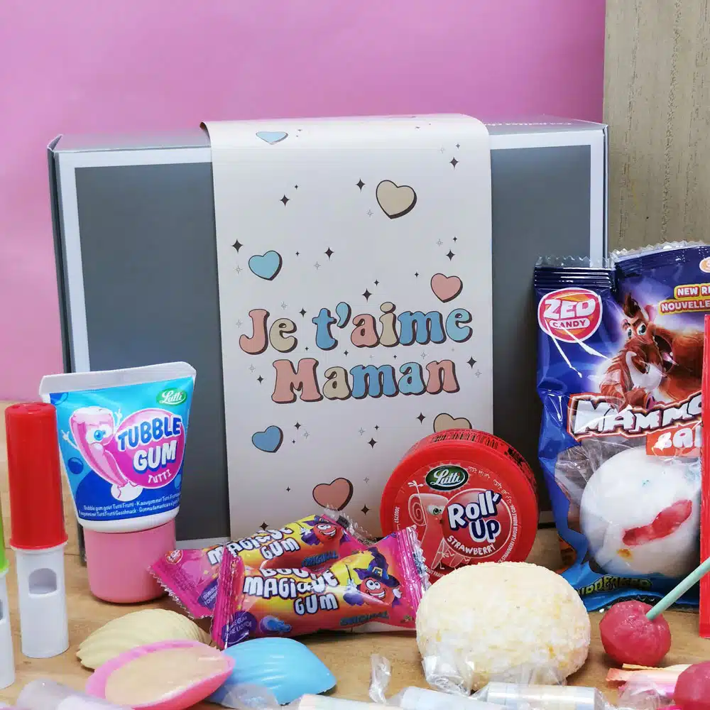Coffret Bonbon Maman “Je t’aime Maman” : coffret bonbon rétro des années 80 – Image 5