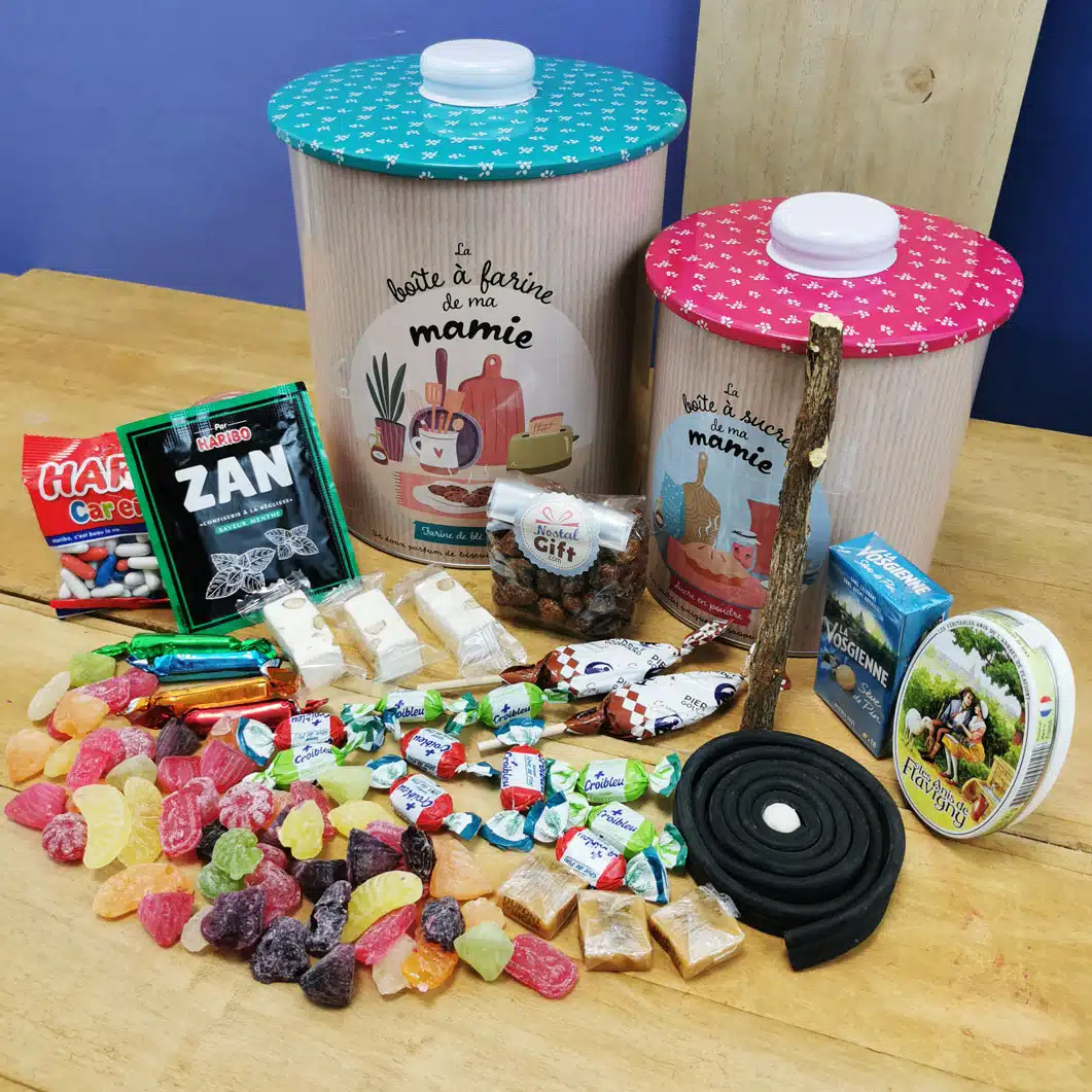 Lot de 2 boîtes “La boîte à sucre de ma mamie” remplie de confiseries d’antan – Image 3