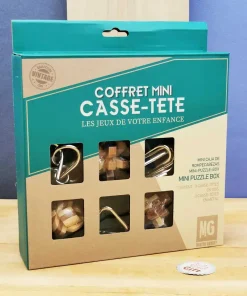 Coffret cadeau casse tête en bois et métal – lot de 6