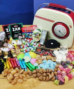 Coffret bonbon ancien – Grande mallette en métal Radio Vintage – coffret cadeau grand-père