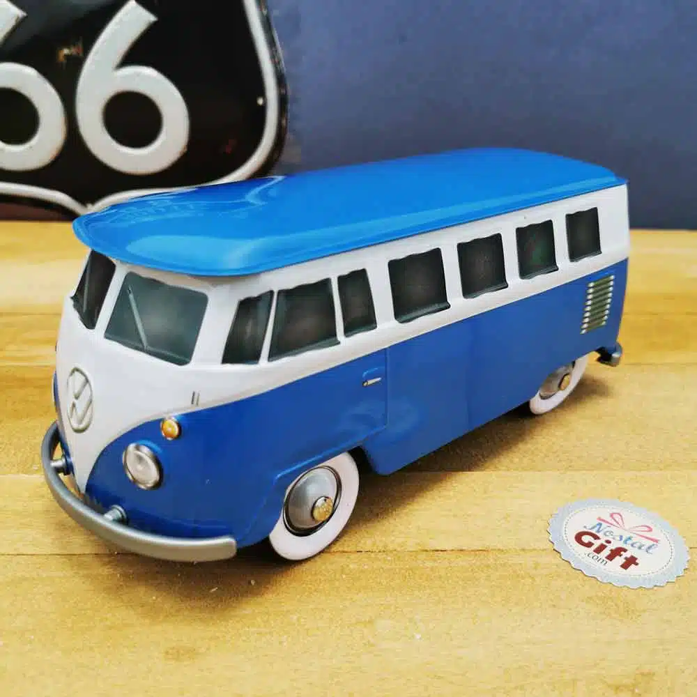 Volkswagen combi bleu en métal pour bundle