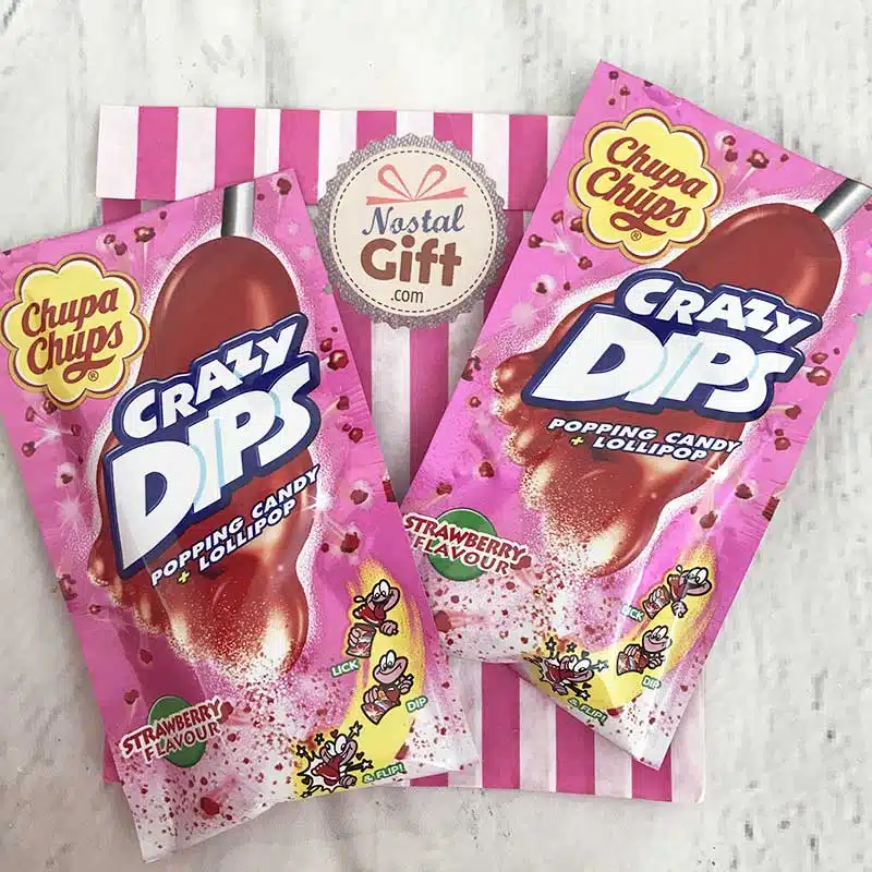 Crazy Dips – Sucettes à tremper à la goût fraise x2