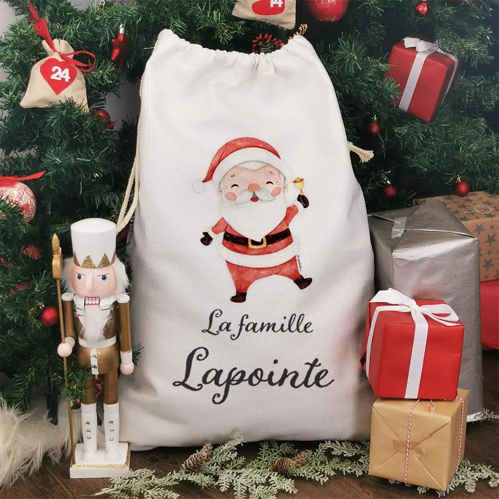 Hotte de Noël XXL personnalisée – “La famille ..” – Père Noël – Image 3
