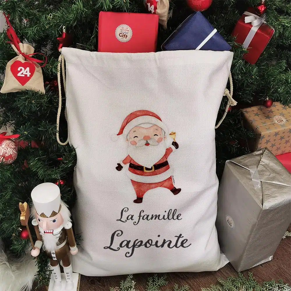 Hotte de Noël XXL personnalisée – “La famille ..” – Père Noël – Image 2