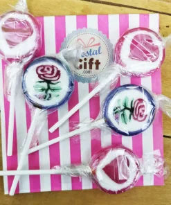 Sucettes Rock Roses et coeur – Lot de 5