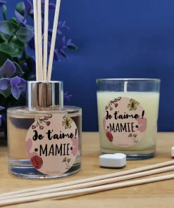 Coffret cadeau Mamie –  Set de diffuseur de parfum + Bougie – “Je t’aime Mamie”
