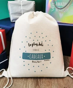 Sac cadeau réutilisable (34 x 42 x cm) et sa carte – “Le plus joli des cadeaux pour toi !”
