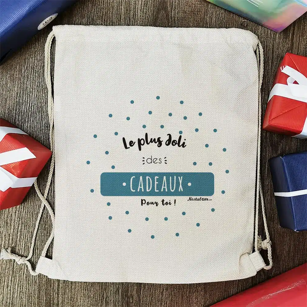 Sac cadeau réutilisable (34 x 42 x cm) et sa carte – “Le plus joli des cadeaux pour toi !” – Image 2