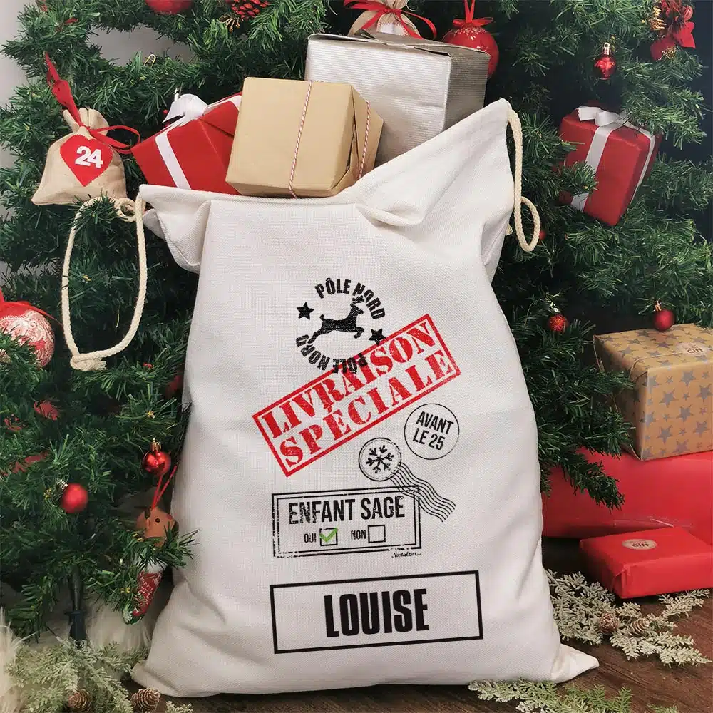 Hotte de Noël XXL personnalisée – Livraison spéciale