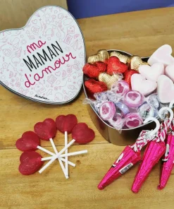 Coffret Bonbon “Ma maman d’amour” (Boîte coeur en métal)