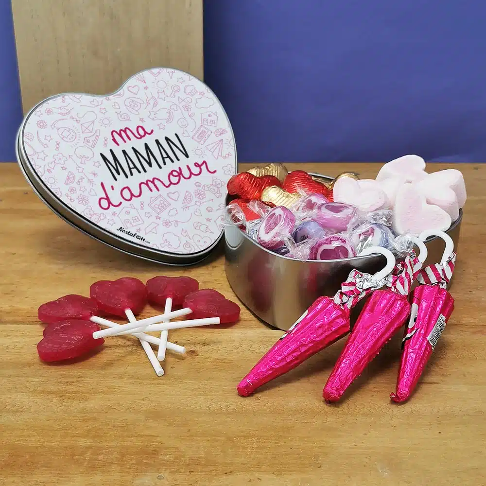 Coffret Bonbon “Ma maman d’amour” (Boîte coeur en métal) – Image 5