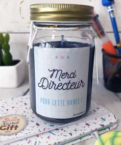 Bougie Jar “Merci Directeur pour cette année !” – cadeau Directeur école