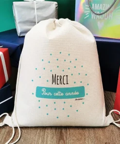 Sac cadeau réutilisable (34 x 42 x cm) et sa carte – Merci pour cette année