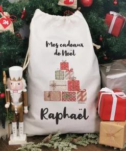 Hotte de Noël XXL personnalisée – Mes cadeaux de Noël