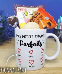 Mug bonbon années 70 “Mes petits enfants parfaits” cadeau mamie et  papy personnalisé