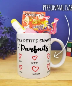 Mug bonbon années 80  “Mes petits enfants parfaits” cadeau mamie ou  papy personnalisé