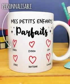Mug “Mes petits enfants parfaits”  – Cadeau  mamie,  papy personnalisé
