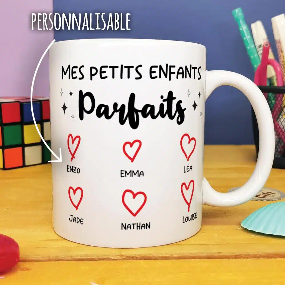 Mug “Mes petits enfants parfaits” – Cadeau mamie, papy personnalisé