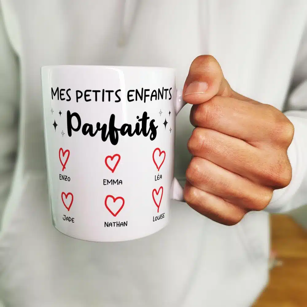 Mug “Mes petits enfants parfaits” – Cadeau mamie, papy personnalisé – Image 4