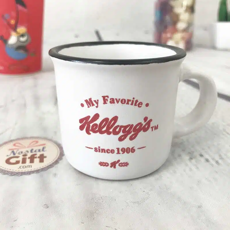 Tasses à café/expresso Kellogg’s vintage noir