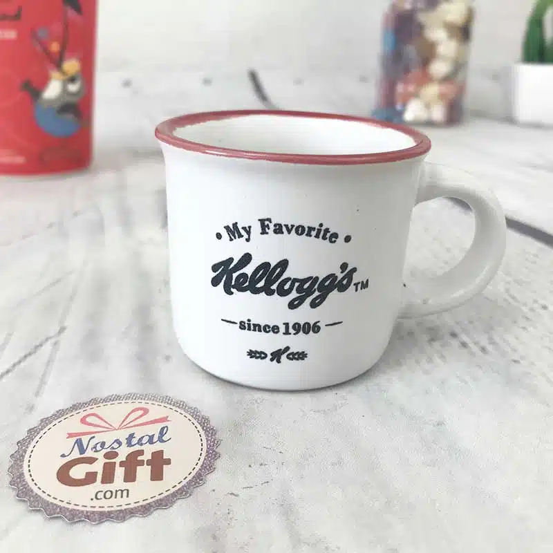 Tasses à café/expresso Kellogg’s vintage rouge – Image 2