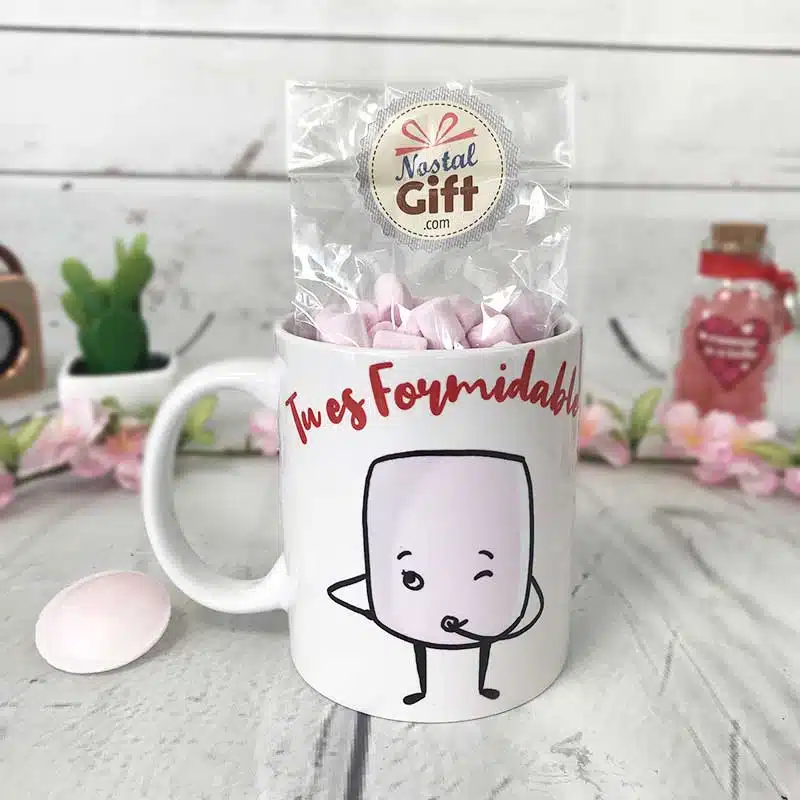 Mug Chama-Love “Tu es formidable” rempli de guimauve – Image 4