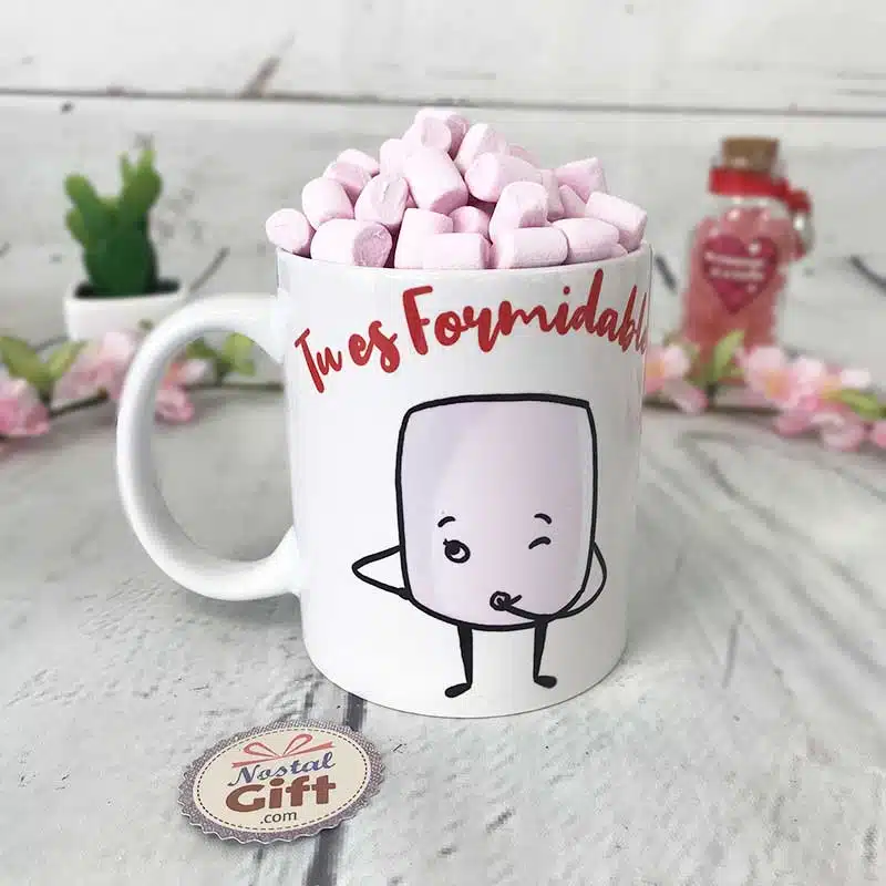 Mug Chama-Love “Tu es formidable” rempli de guimauve