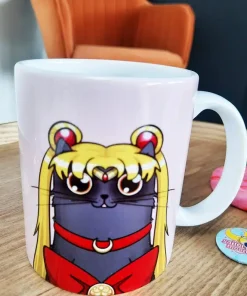 Mug rose Cator moon – Chaton déguisé en guerrière princesse de la lune