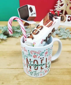Mug “Joyeux Noël” et ses chocolats rétro