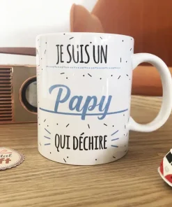 Mug “Je suis un papy qui déchire” – Cadeau grand-père
