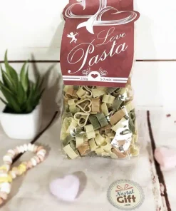 Pâtes tricolores en forme de coeur