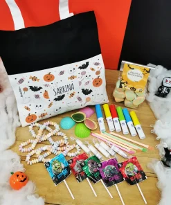 Sac Fantômes et citrouilles d’Halloween Personnalisé rempli de bonbons
