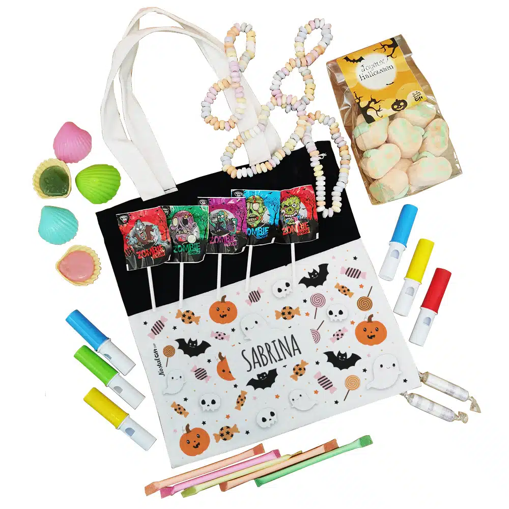 Sac Fantômes et citrouilles d’Halloween Personnalisé rempli de bonbons – Image 4