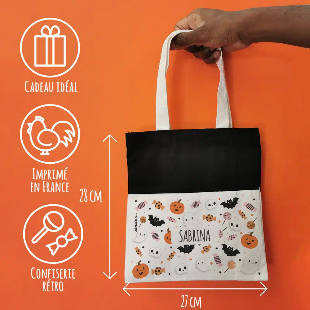 Sac Fantômes et citrouilles d’Halloween Personnalisé rempli de bonbons – Image 2