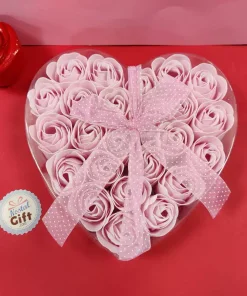 Coffret cœur fleur de savon – 24 roses