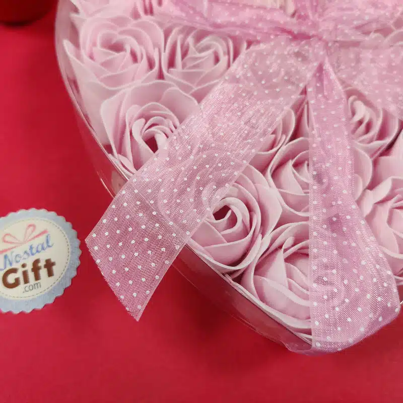 Coffret cœur fleur de savon – 24 roses – Image 2