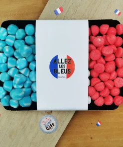 Plateau de bonbons Bleu, Blanc, Rouge “Allez les bleus”