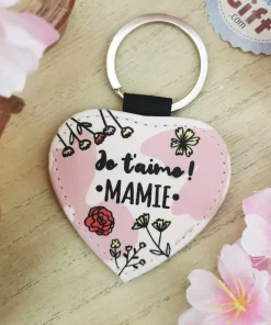 Porte clé coeur “Je t’aime Mamie” – Cadeau pour grand-mère