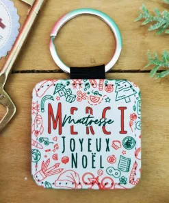 Porte clé “Merci Maîtresse – Joyeux Noël ” (collection noël)
