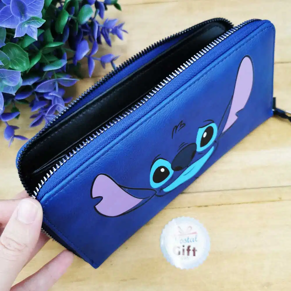 Portefeuille Stitch – bleu avec range carte et pochette zippée – Disney – Image 2