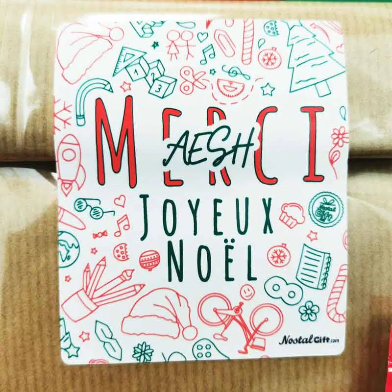 Sachet Bonbon des années 70 – ” Merci AESH – Joyeux Noël “ – Image 3