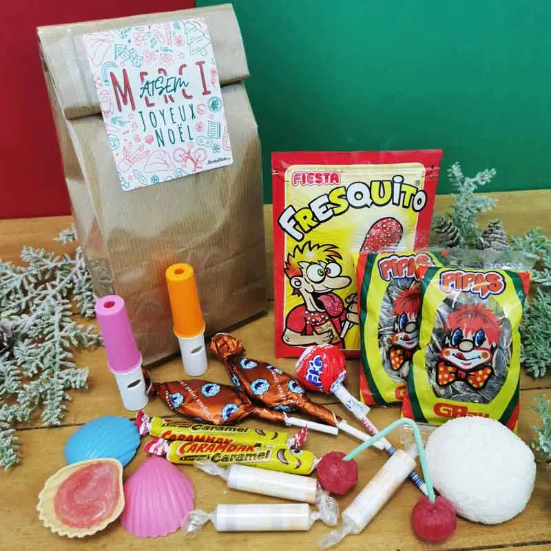 Sachet Bonbon des années 70 – ” Merci ATSEM – Joyeux Noël “ – Image 3