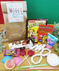 Sachet Bonbons des années 80 : “Merci Maîtresse – Joyeux Noël” – (Collection Noël)