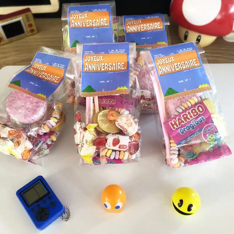 5 sachets de bonbons enfant – Joyeux Anniversaire – Jeu vidéo – Image 5