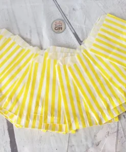 Sachet de bonbon rétro à rayures jaunes et blanches x20