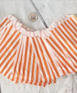 Sachet de bonbon rétro à rayures oranges et blanches x20